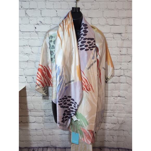 Don Algadon Tony Multicolor Large Animal Print Scarf Wrap Cover Up 31 X 70 NWT - Picture 1 of 11